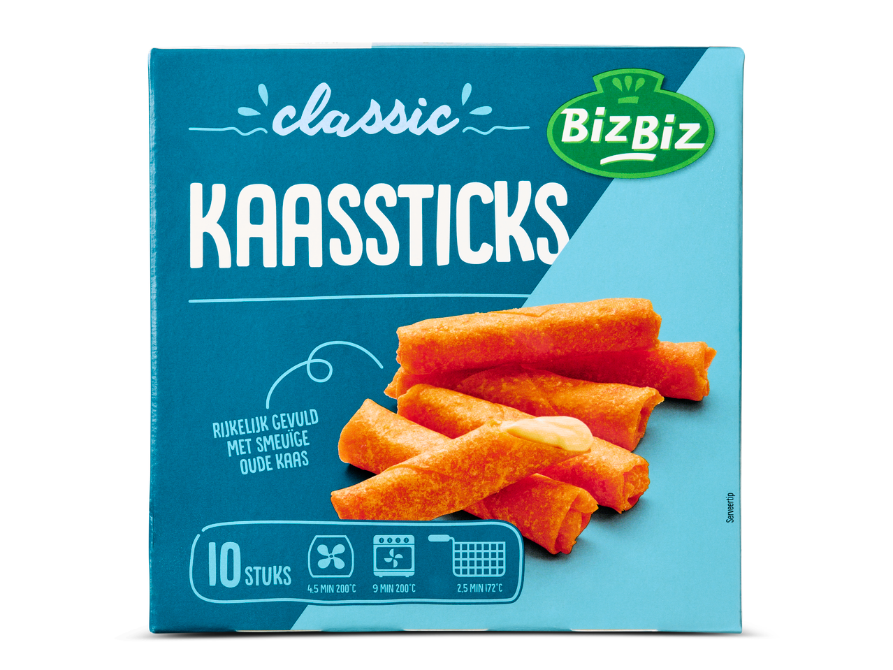 BizBiz Kaassticks: klassieke, met oude kaas gevulde kaassticks.