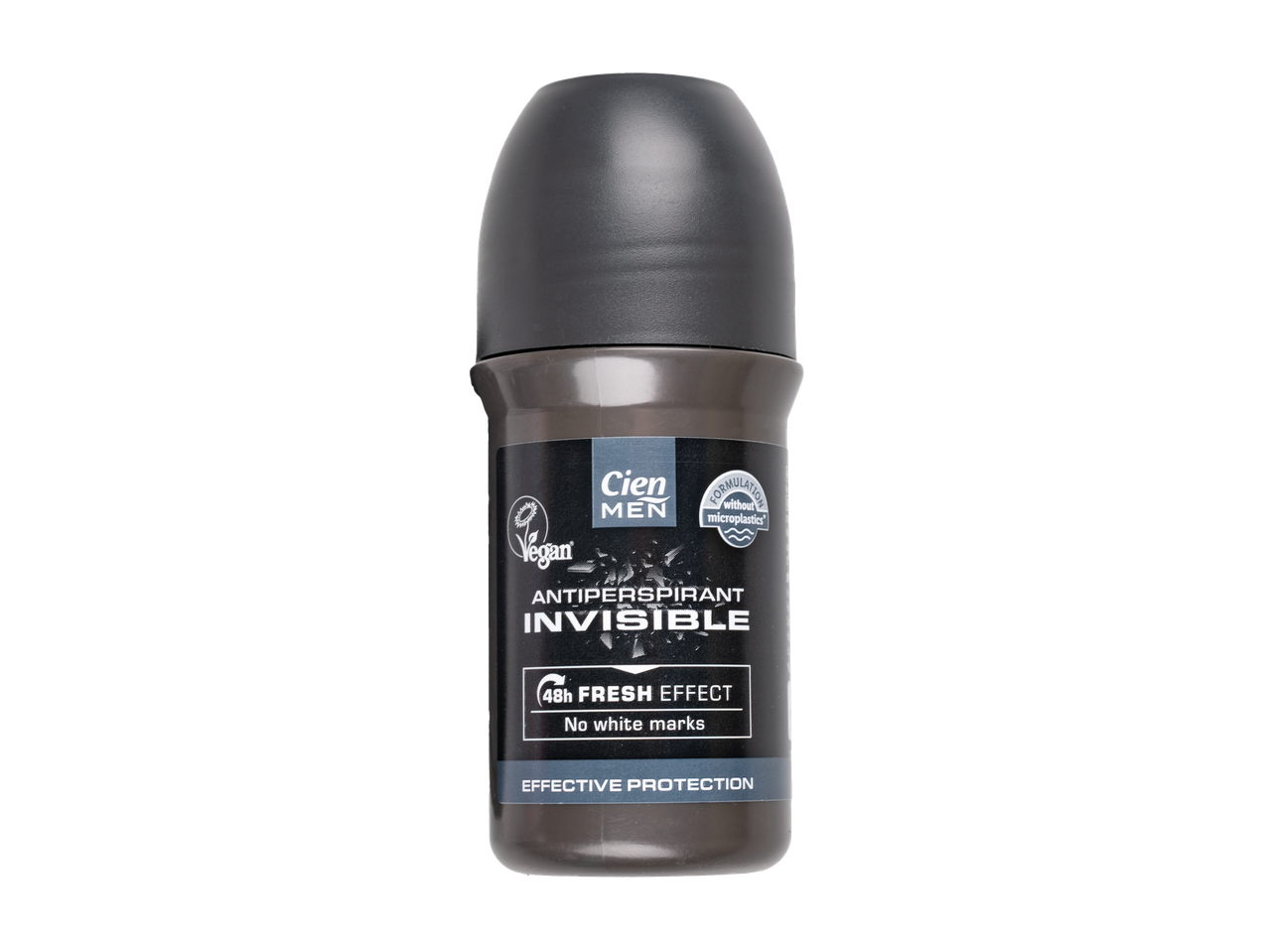 Deodorant roll-on Cien Men Invisible, vegan, efect fresh 48h.