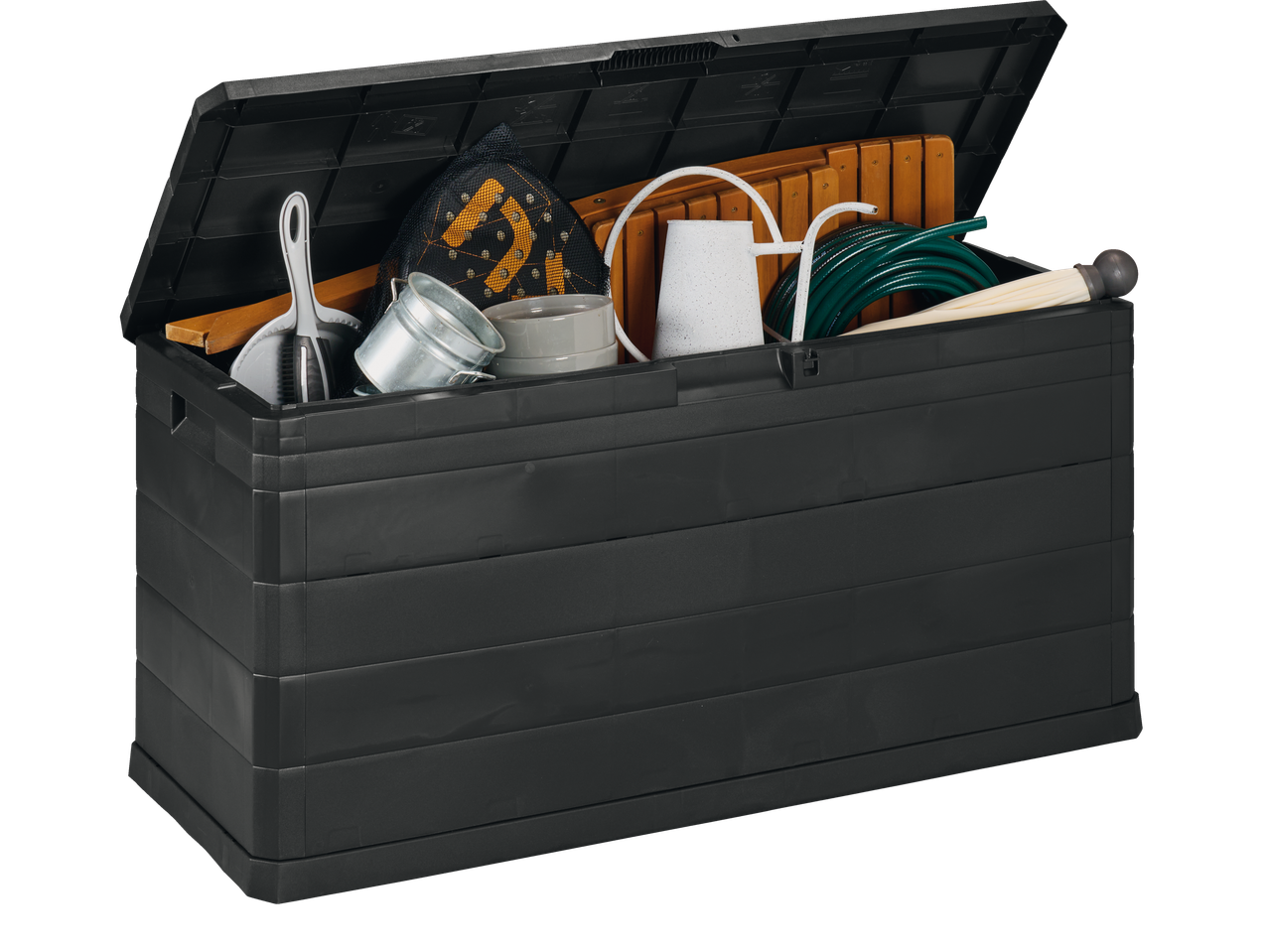 LIVARNO universali daiktadėžė su sodo įrankiais, laistytuvu ir žarna