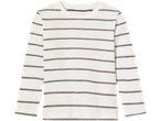 Vit långärmad T-shirt med tunna ränder.