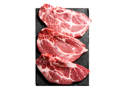 Švieži kiaulienos sprandinės pjausniai