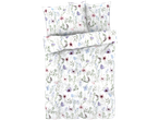 Floral bedding set: sheets and pillowcases with a romantic design.