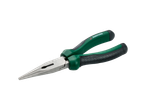 PARKSIDE® long nose pliers with green and black handles.