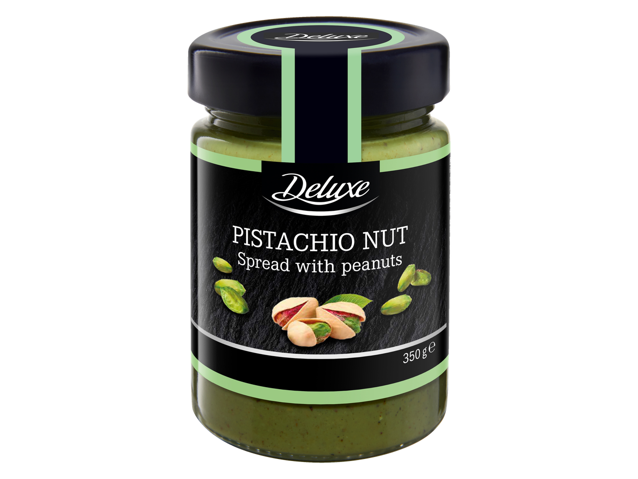 Deluxe pistacijų ir žemės riešutų pasta.