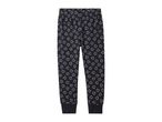 Girls' black pyjama bottoms with pink heart pattern