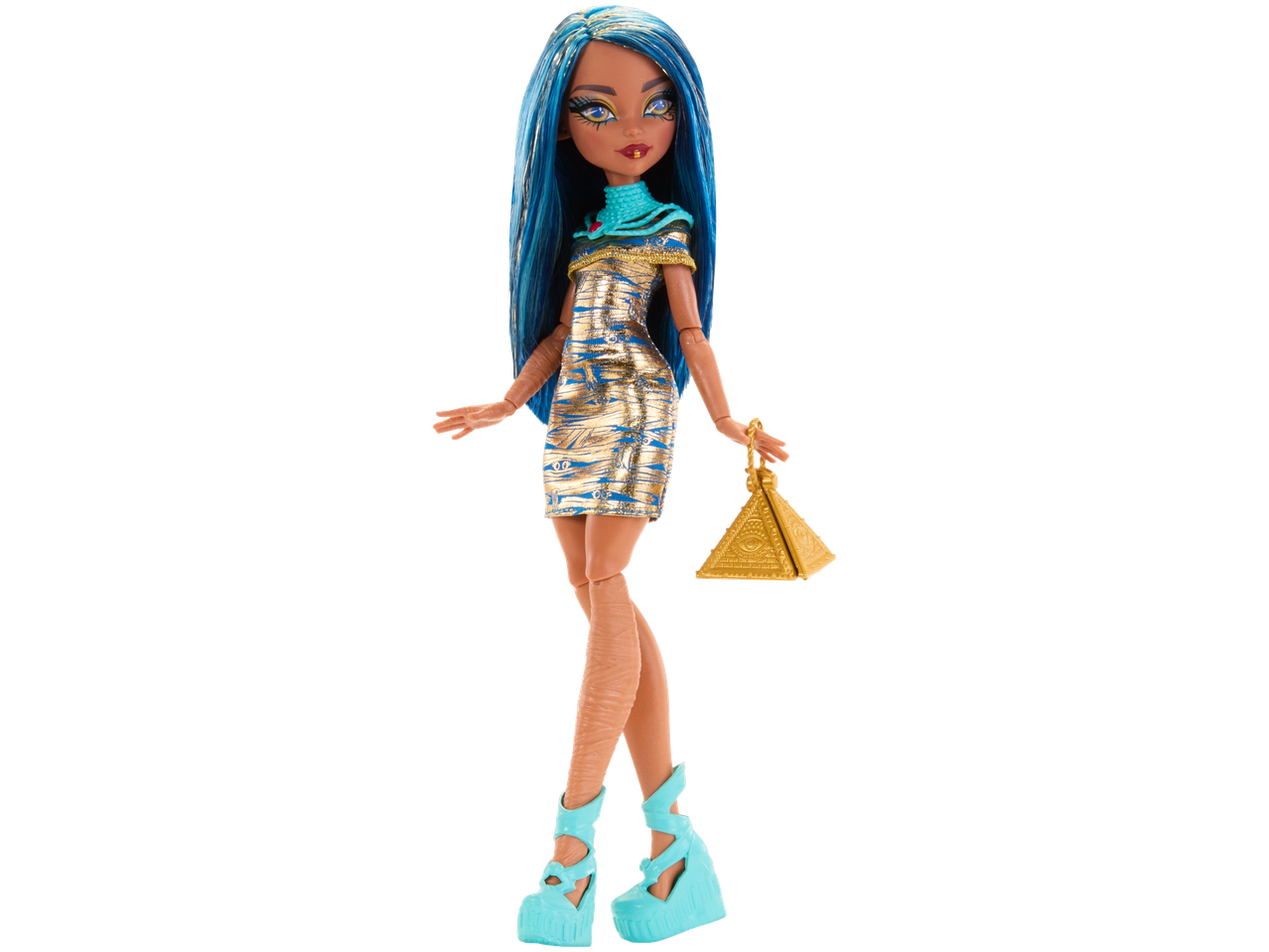 Mattel® Кукла: Cleo De Nile nukk pikkade siniste juuste ja kuldse kleidiga