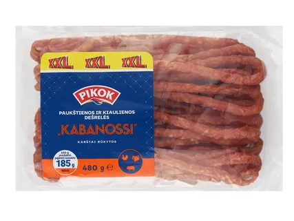 Kiaulienos arba kiaulienos ir paukštienos dešrelės XXL, 480 g
