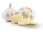 Whole garlic bulbs and sliced cloves.