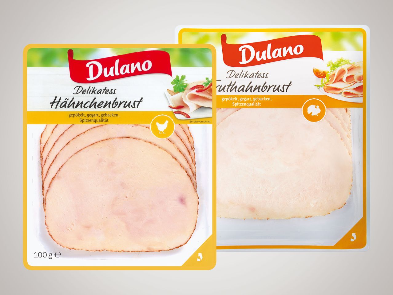 Dulaño Hähnchen- und Putenbrustscheiben.