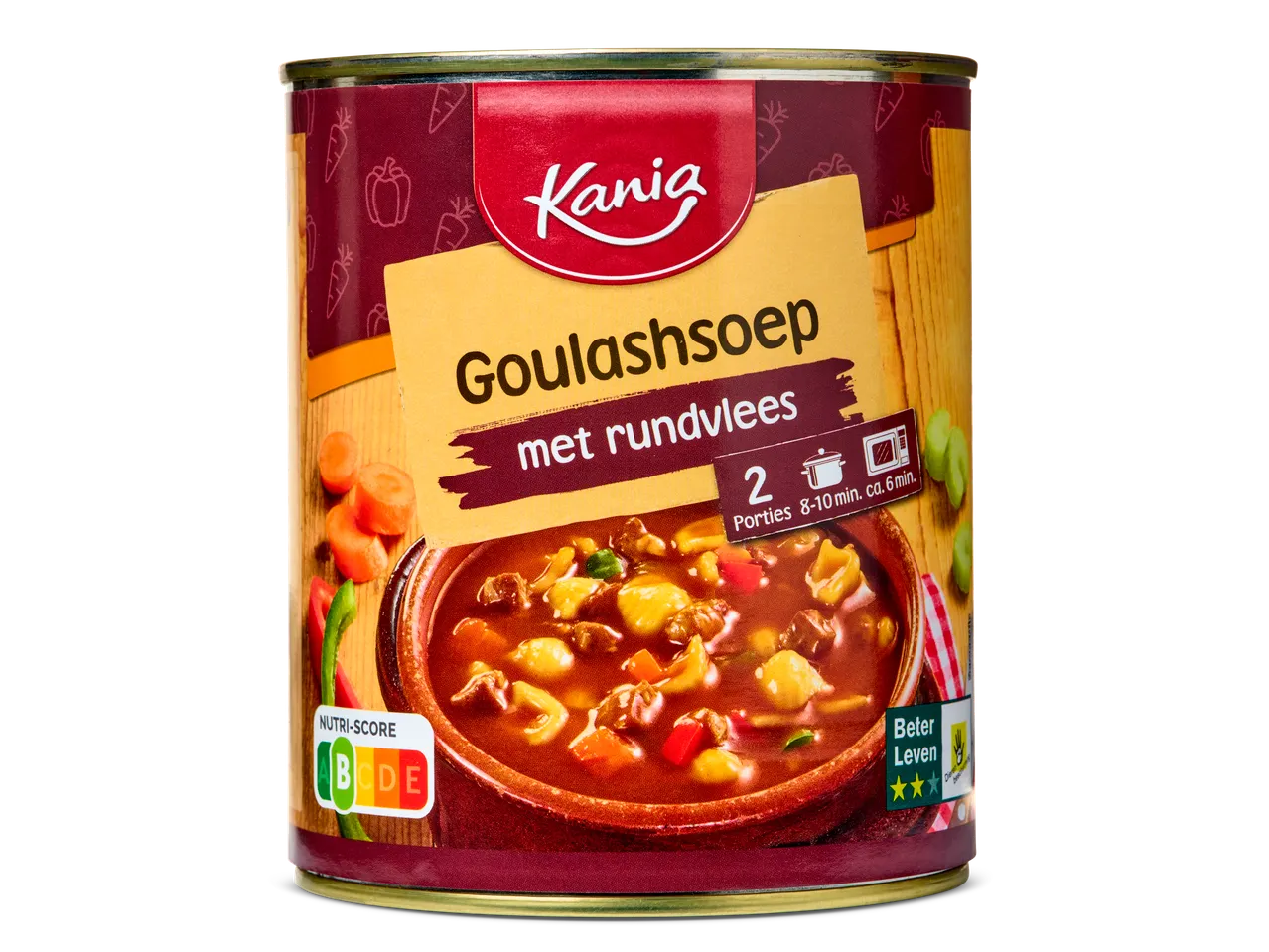 Kania goulashsoep met rundvlees in blik