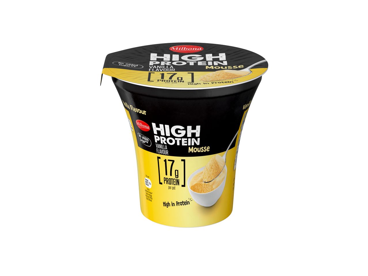 Milbona High Protein Vanilla Mousse with 17g protein per pot and no added sugar