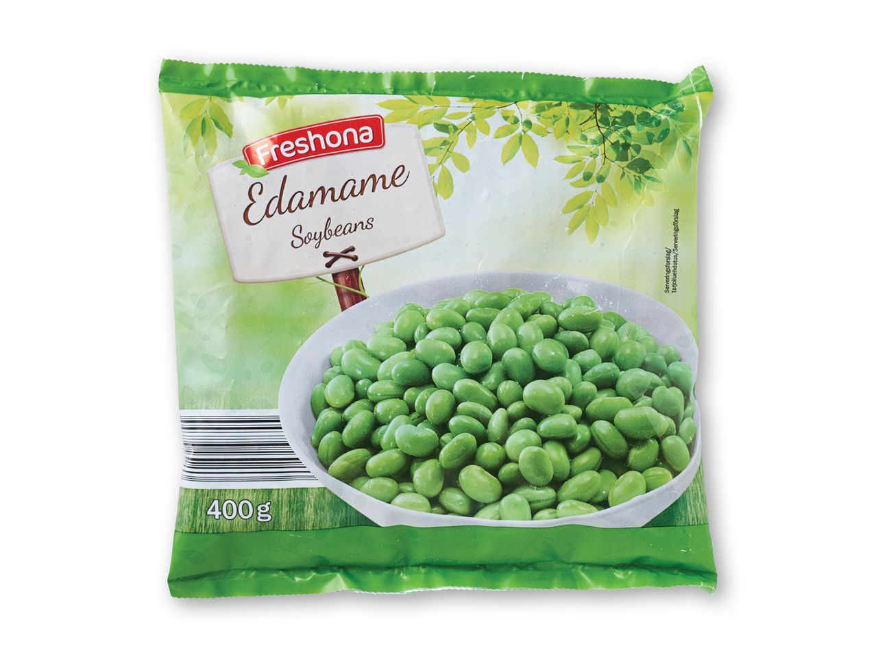 En pose frosne Fresona Edamame sojabønner (400g).