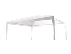 Pavilion alb LIVARNO cu cadru metalic și prelată, pe fundal negru.