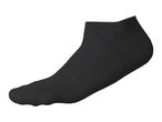 Single black ankle sock, side view