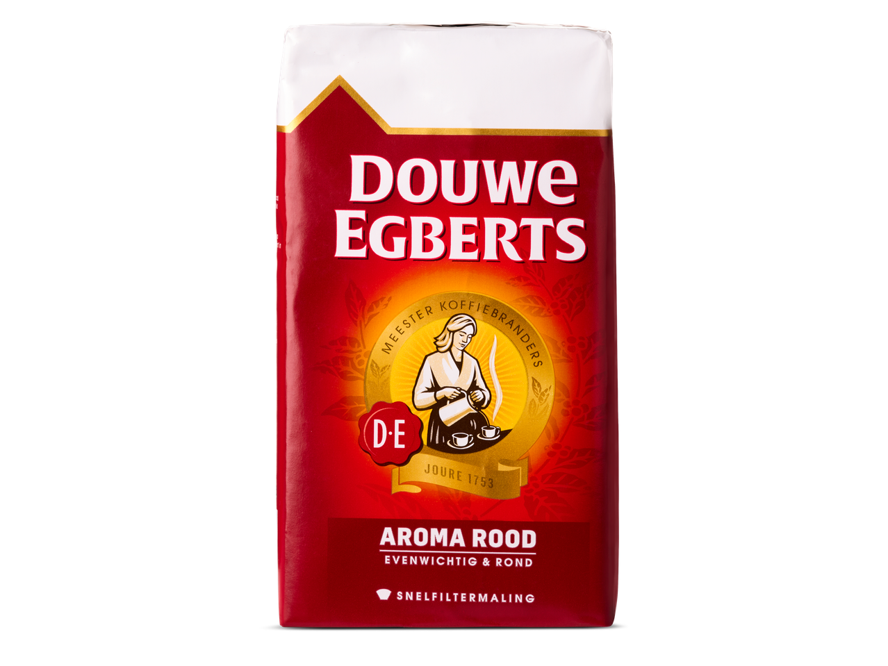 Douwe Egberts Aroma Rood koffie: evenwichtig & rond, snelfiltermaling.