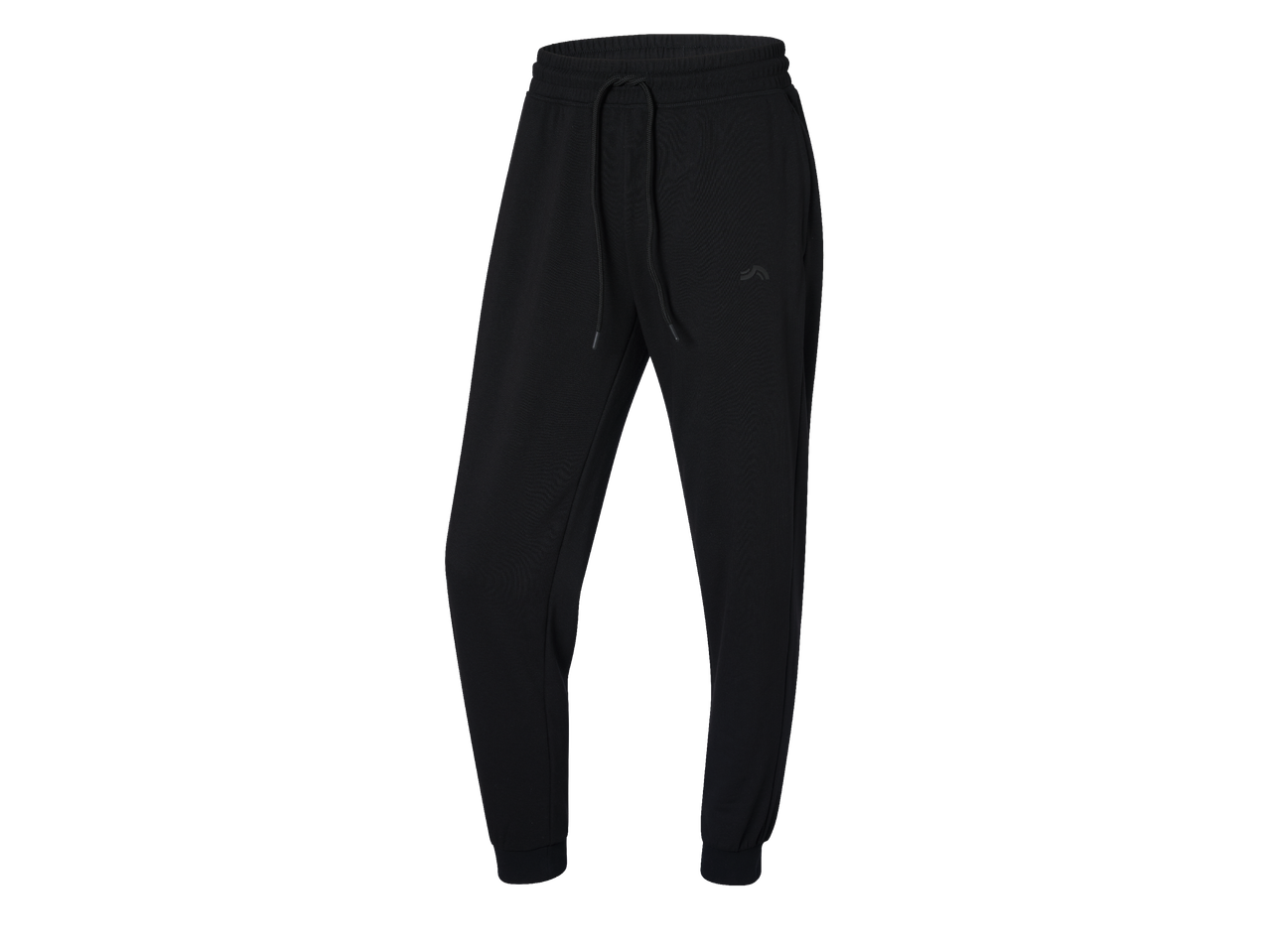 Черни спортни панталони с връзки на талията и ластични маншети на глезените