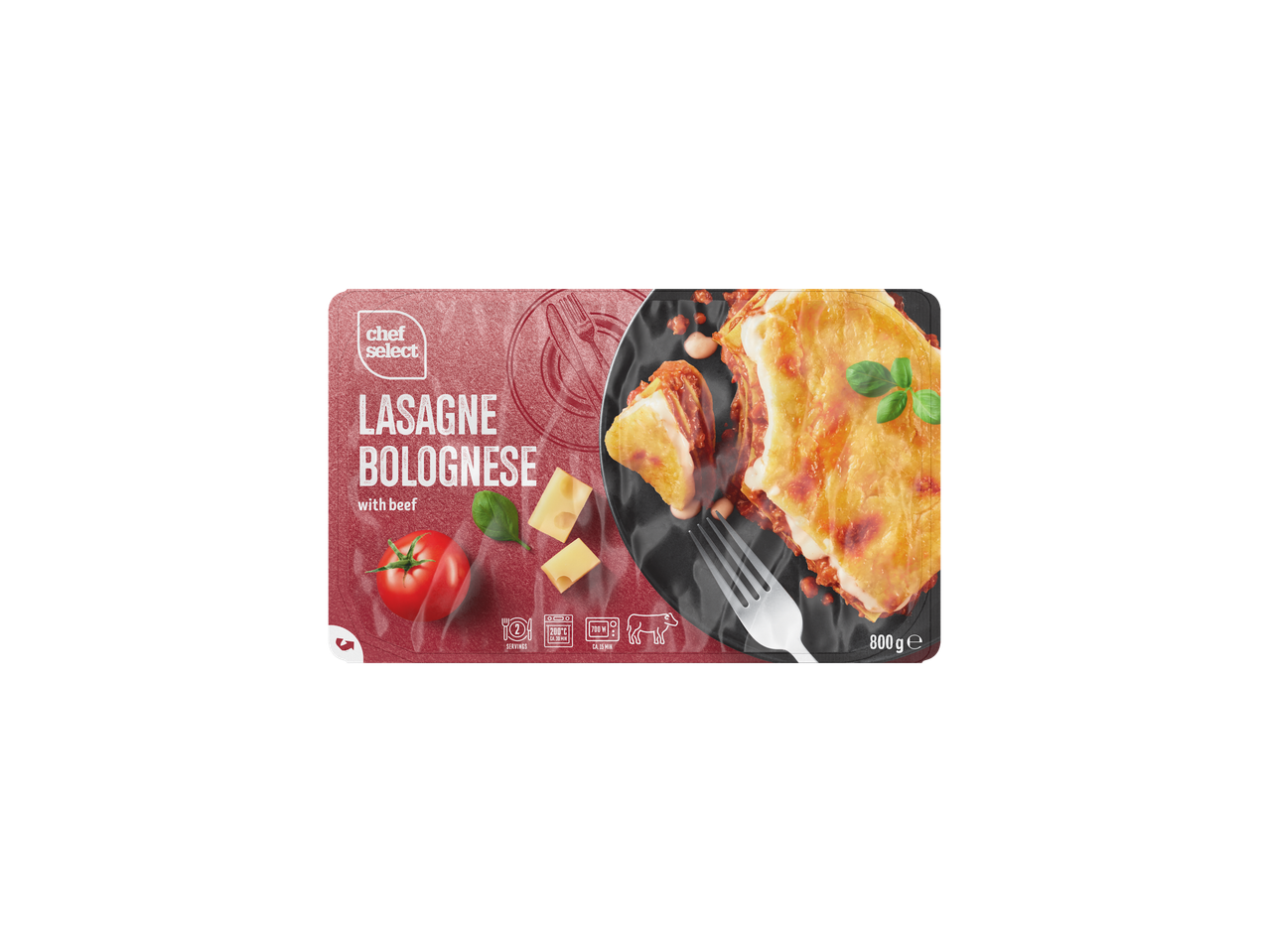 Lasagna Bolognese cu vită Chef Select (800g).
