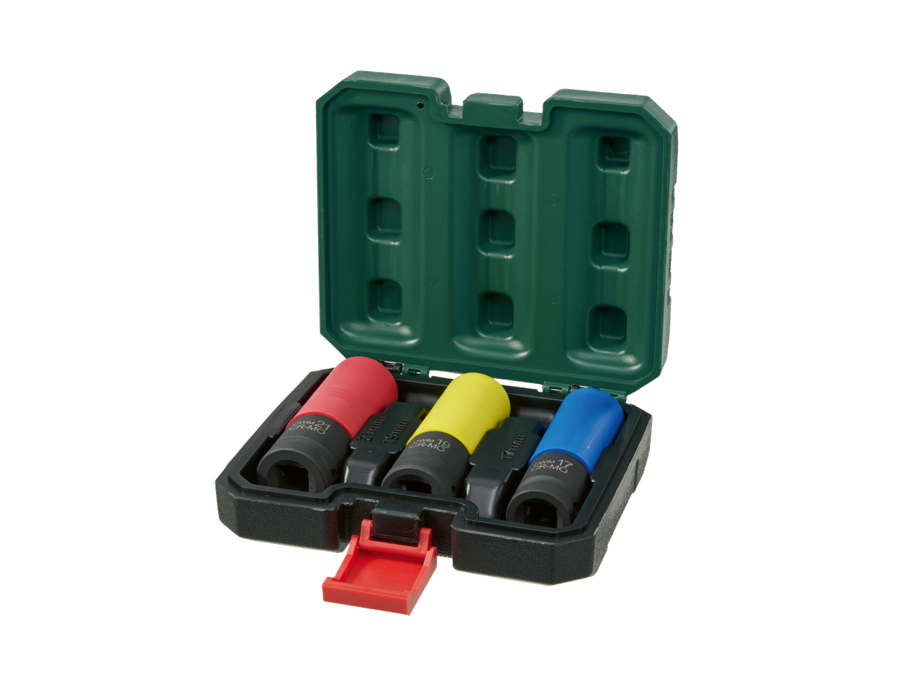 PARKSIDE 3 uzgriežņu atslēgu komplekts (17, 19, 21 mm) zaļā futrālī.