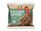 Rose Kyllinglever: 400g frossen dansk kyllingelever fra langsommere voksende kyllingeracer, ikke behandlet med antibiotika.