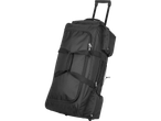 Black rolling duffel bag.