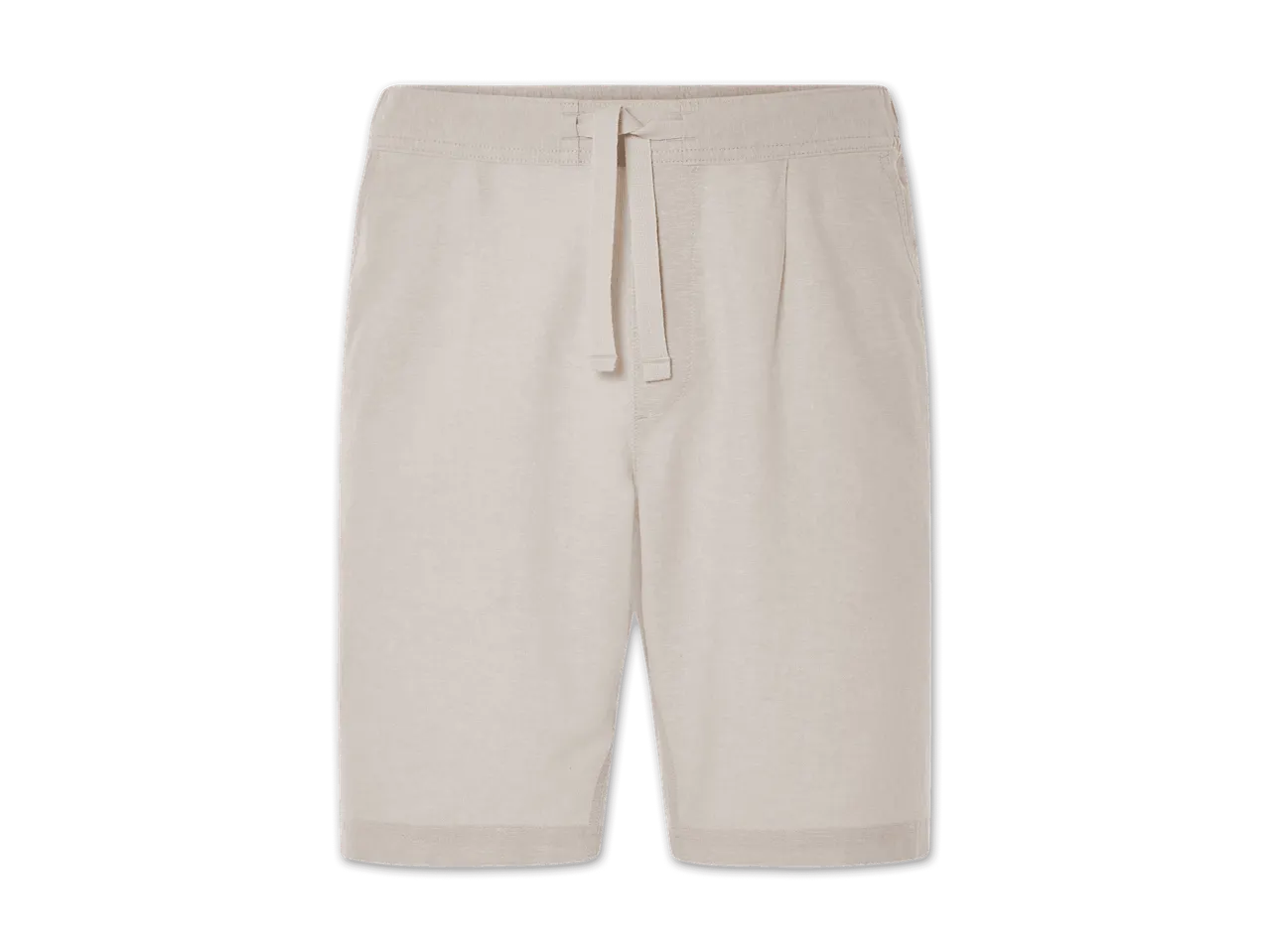 Beigefarbene Shorts mit Kordelzug.