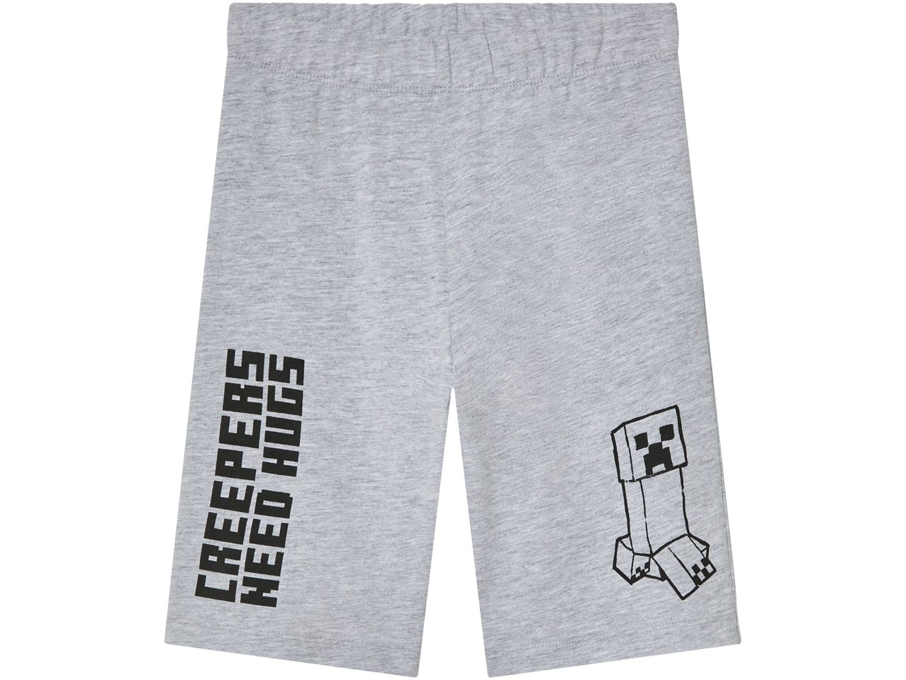 Pantaloni corti grigi Minecraft con stampa Creeper.