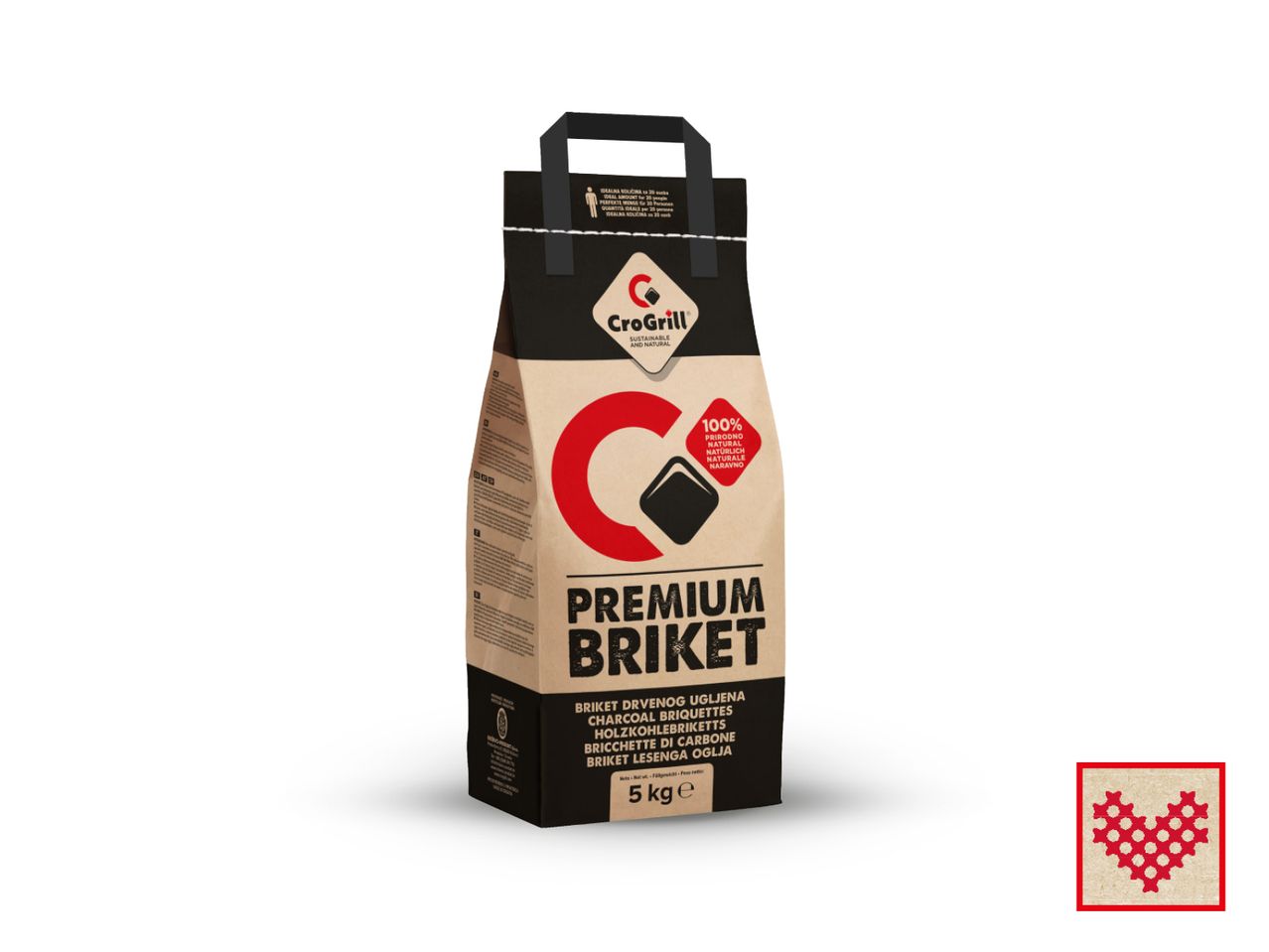 Vreća premium briketa za roštilj.