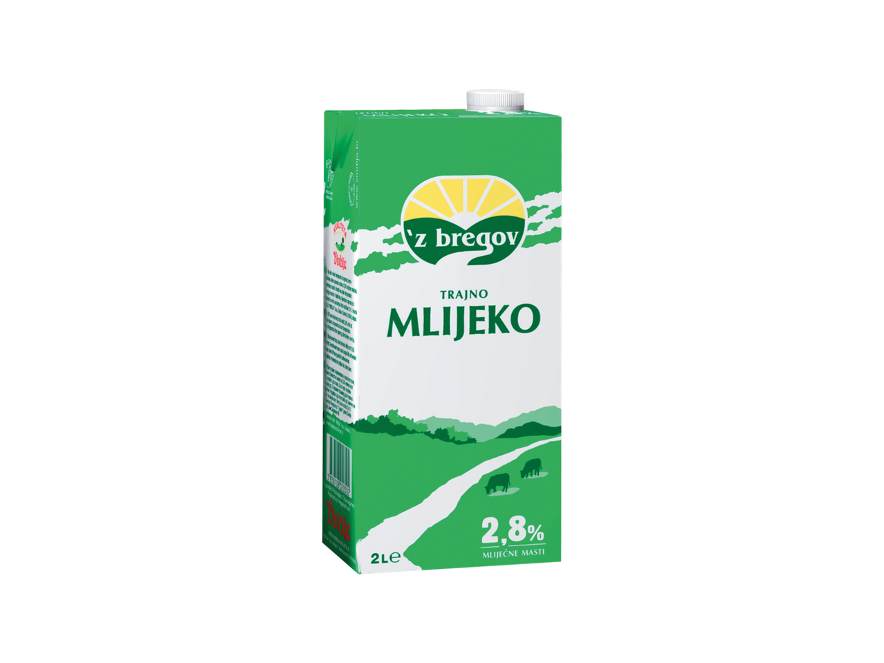 Z bregov trajno mlijeko 2,8% mliječne masti, pakiranje od 2 litre