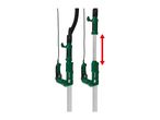 Two telescopic drywall sanders, one with a vacuum hose, showing adjustable length.