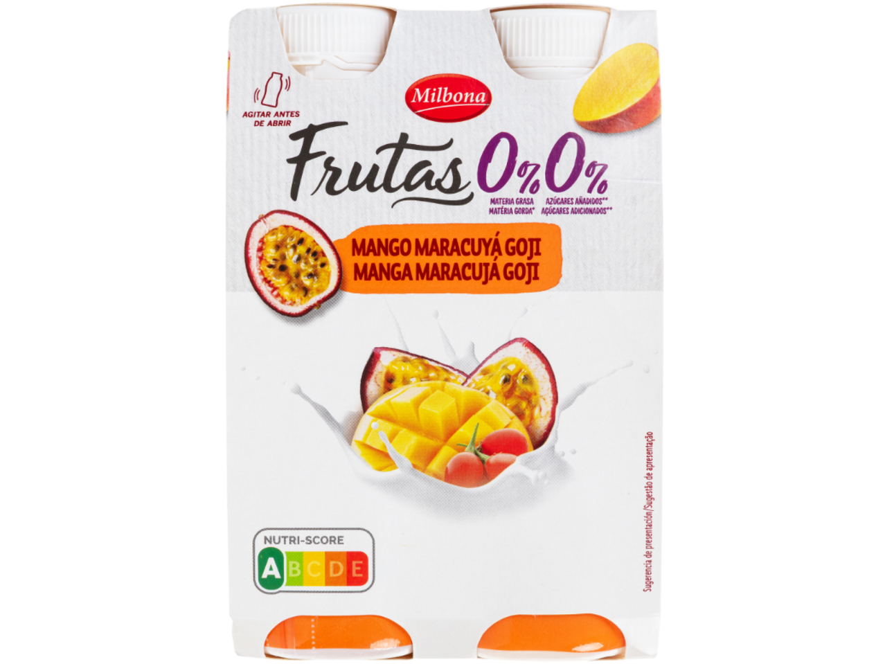 Iogurte Líquido Magro Manga, Maracujá e Goji