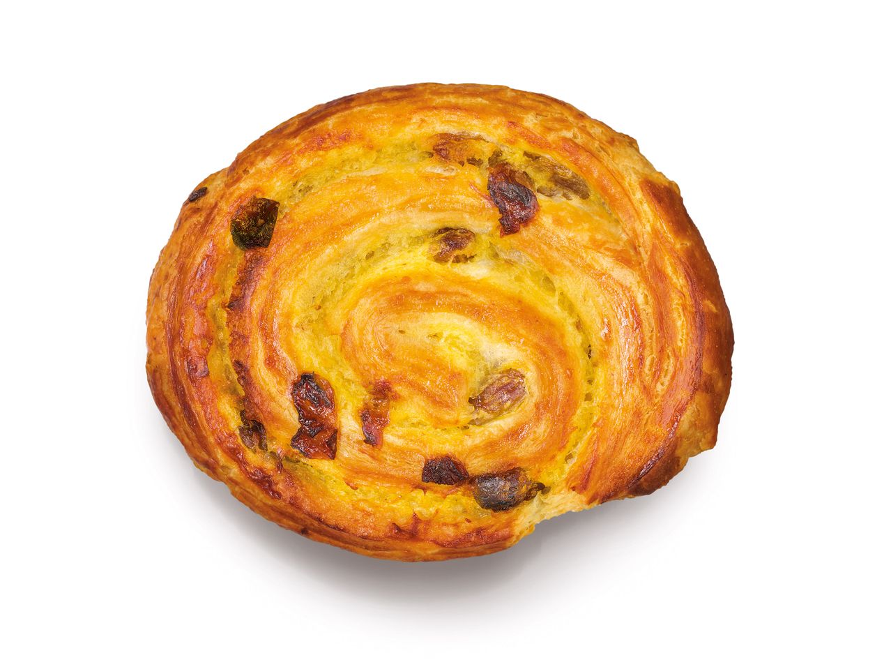 Тестено изделие с грозде, златисто-кафяво, спираловидно.