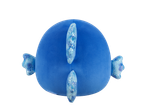 Blue plush toy with shimmering fins and crest