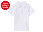 White school polo shirt in a uniform bundle.