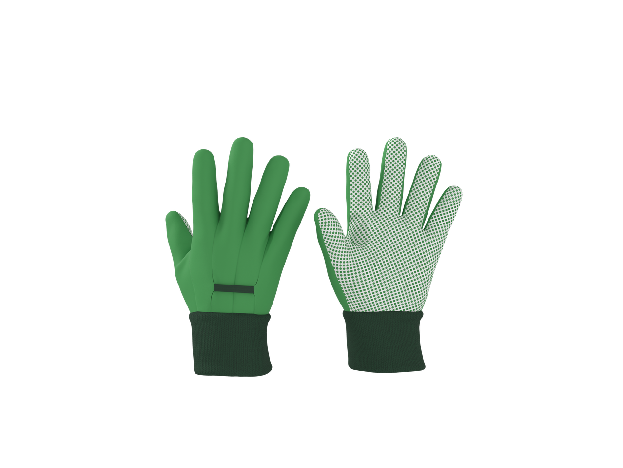 Zelene baštenske rukavice sa tačkama protiv klizanja.