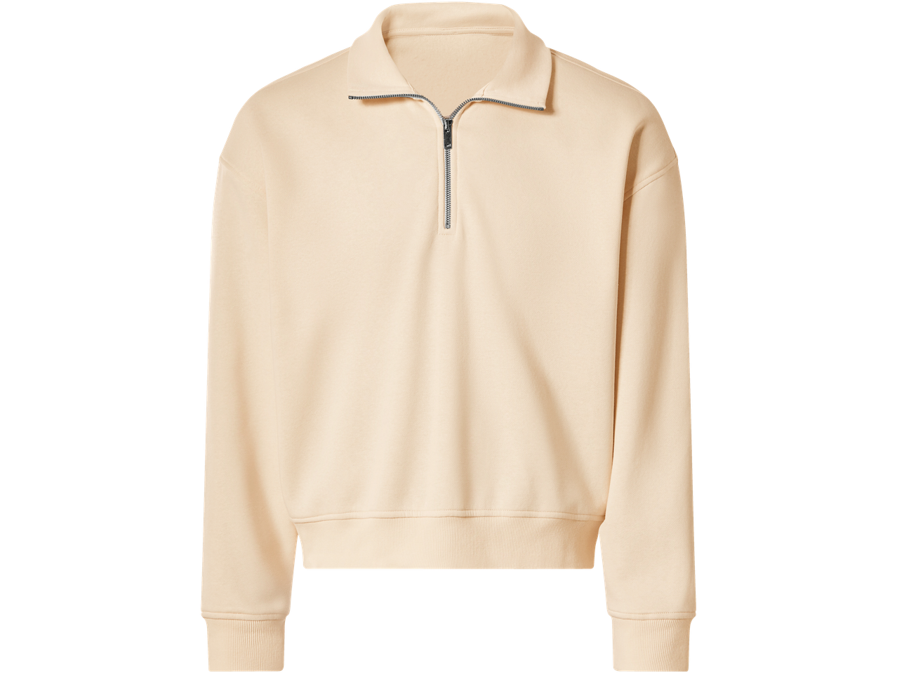 ESMARA smėlio spalvos džemperis su užtrauktuku prie apykaklės