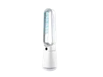 A white bladeless fan with a digital display showing '020' on a black background.