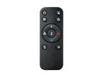 Black remote control with various function buttons for a heater or fan