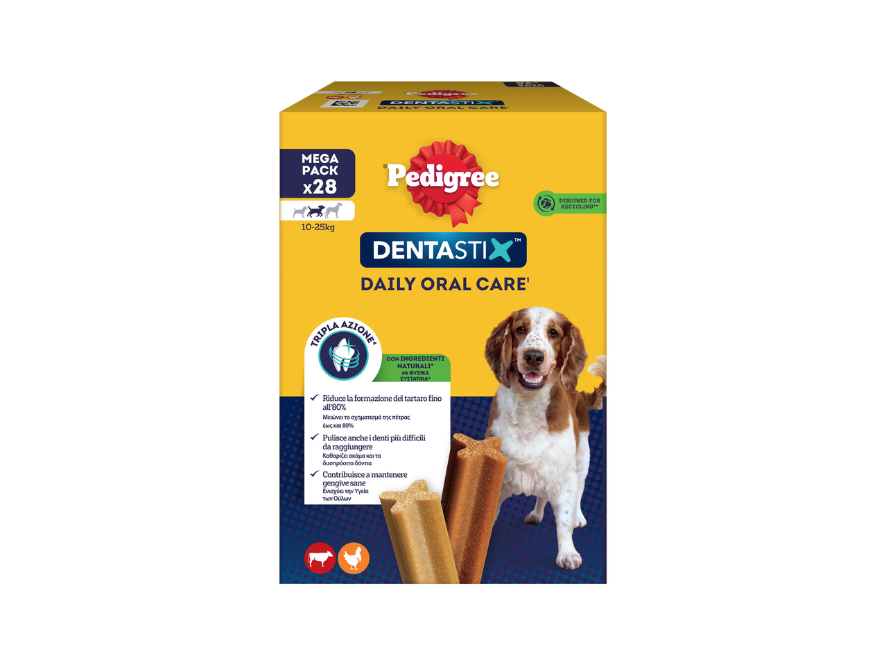 Pedigree Dentastix: 28 stick per la cura orale quotidiana dei cani.