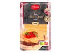 Опаковка на нарязан зрял британски чедър, 150 г, с Nutri-Score D.