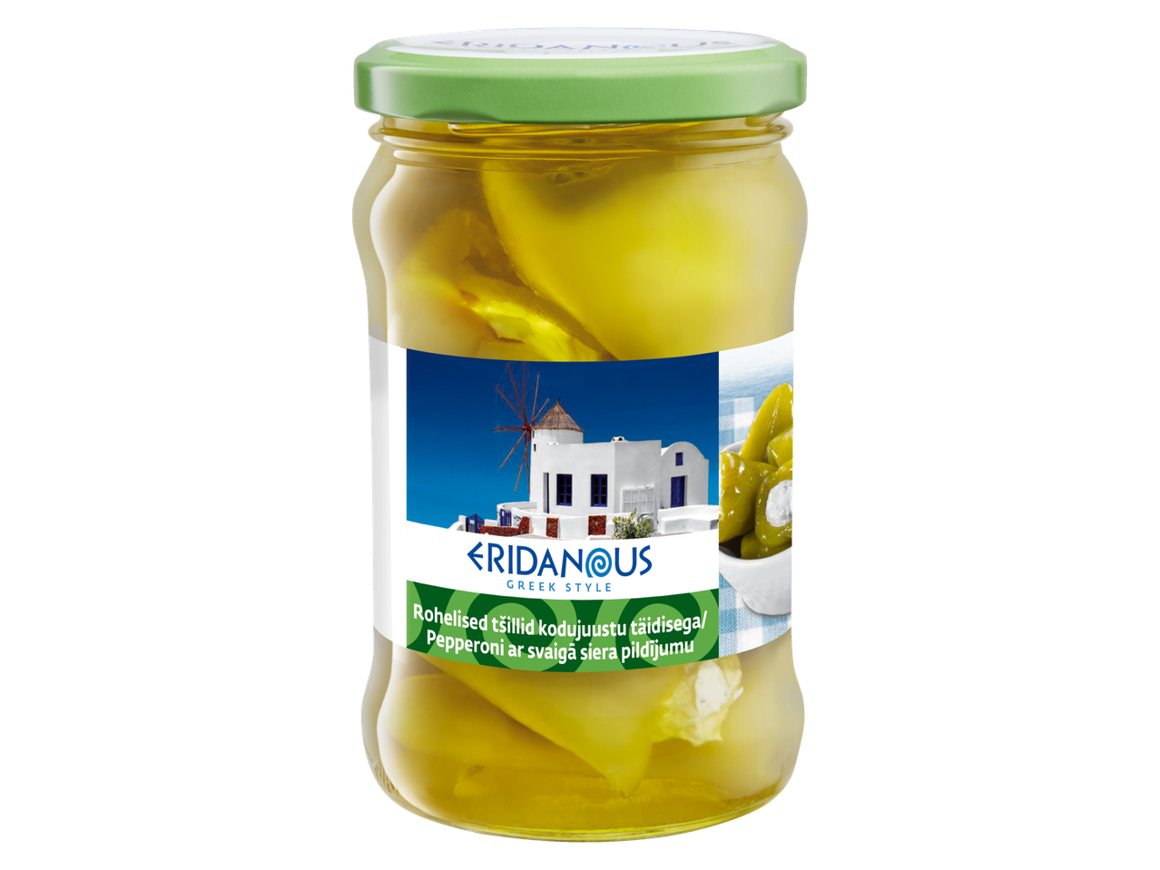 Eridanous grieķu stila marinēti pipari un feta siers.