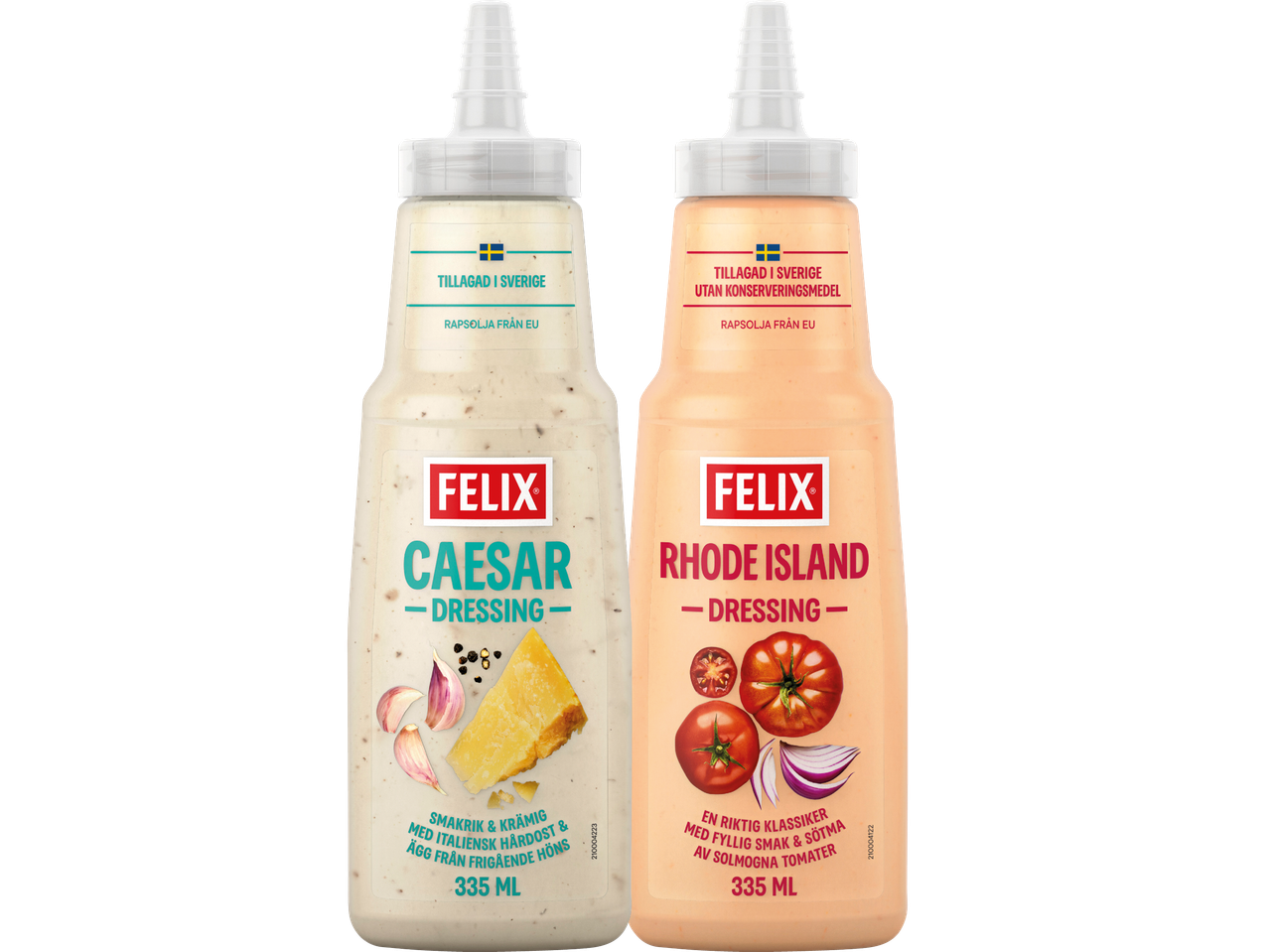 Felix Caesar- och Rhode Island-dressingar.