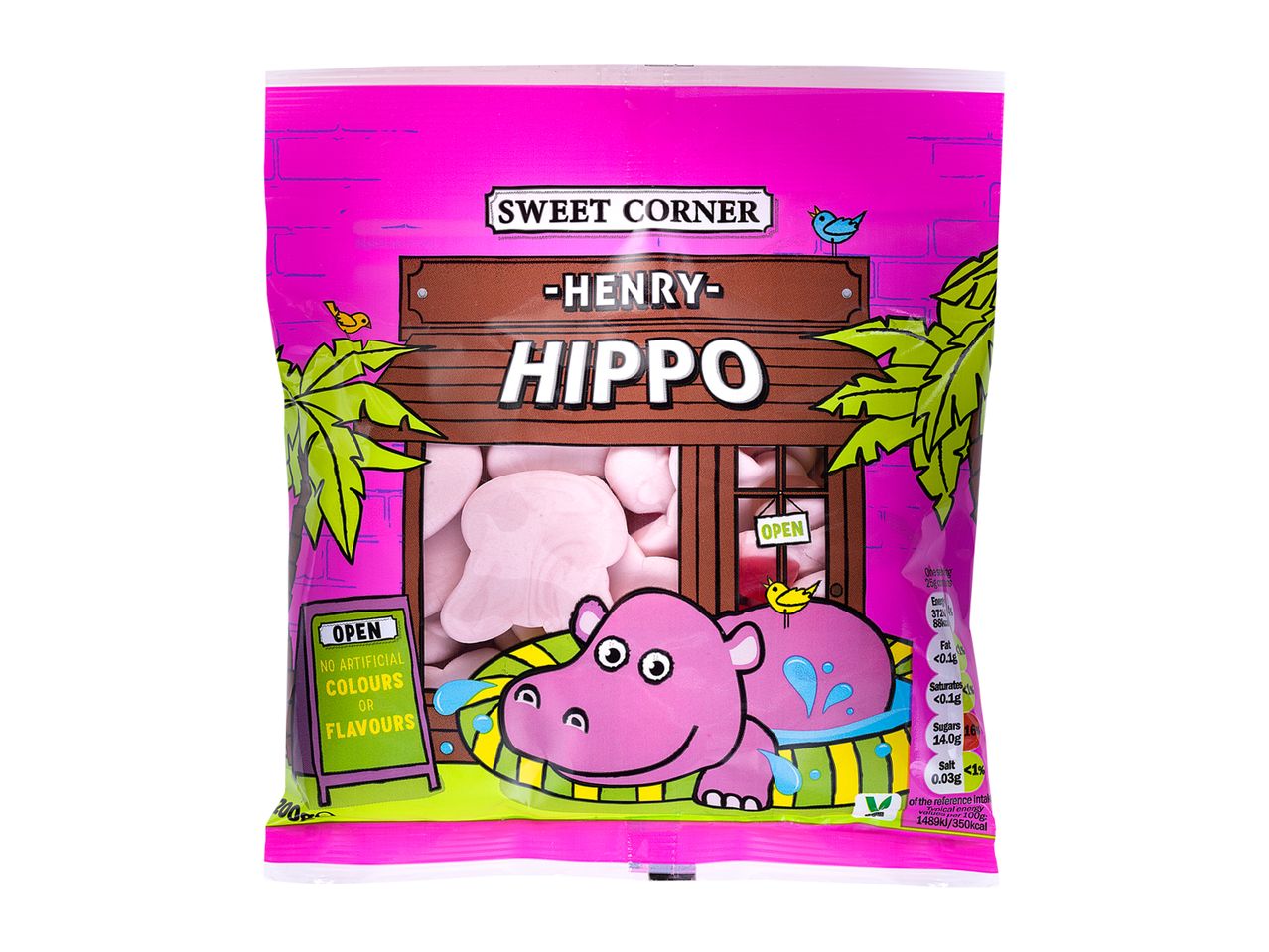 Sweet Corner Henry Hippo sweets: hippo-shaped marshmallows.