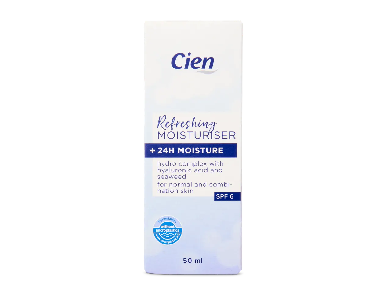 Cien hydraterende crème, 24 uur hydratatie, hyaluronzuur en zeewier, SPF 6.