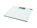 Cântar de baie digital LIVARNO alb cu funcție de vorbire și afișaj care arată „0.0 kg”.