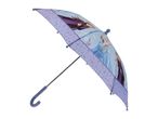 A light blue and purple Frozen-themed umbrella featuring Elsa and Anna.
