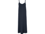 Rochie lungă, bleumarin, cu bretele subțiri.