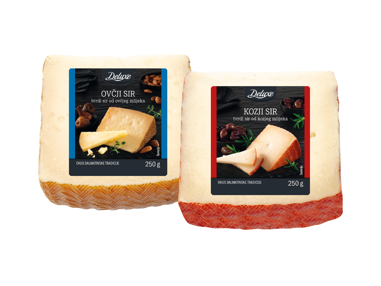 Deluxe ovčji i kozji sir, tvrdi sirevi od ovčjeg i kozjeg mlijeka, 250g.