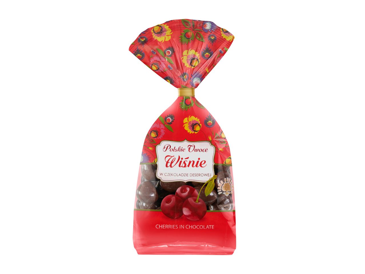 A bag of Maison Cailler chocolate, featuring a festive red design.
