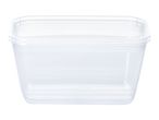 Empty rectangular transparent plastic food container