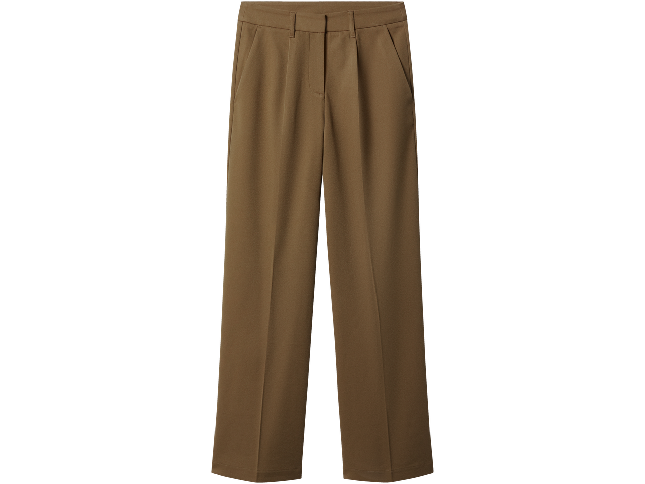 esmara ženske hlače u smeđoj boji s naborima i bočnim džepovima.